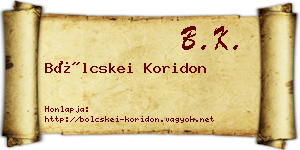 Bölcskei Koridon névjegykártya